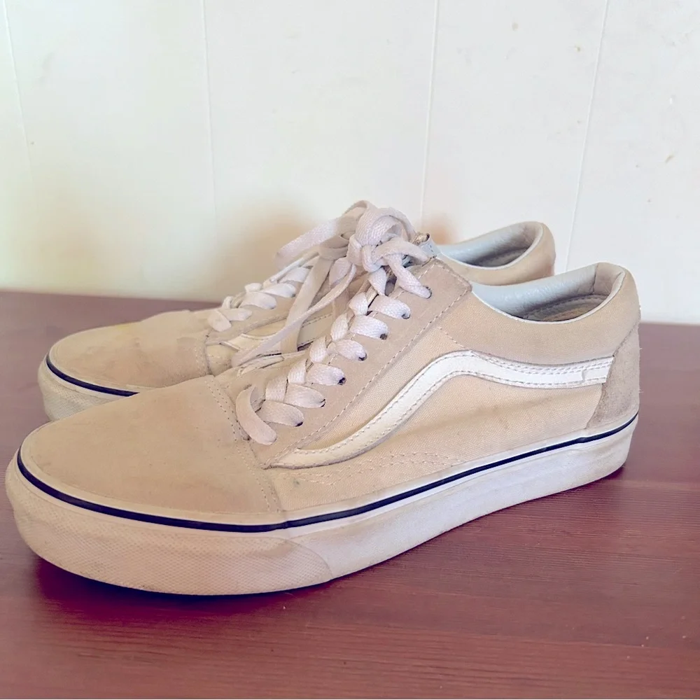Vans Cream Old Skool Sneaker Men’s Size 7 Women’s Size 8.5 - Picture 1 of 9